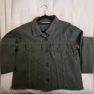 Army Green Cropped Jacket - Medium